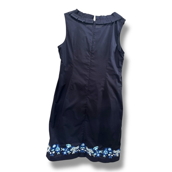 TALBOTS EMBROIDERED PLEAT-NECK SHIFT DRESS Sz16 - Picture 3 of 6